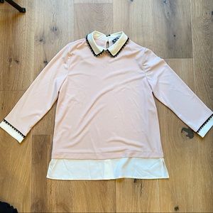 Karl Lagerfeld Pink Twofer Collared Shirt Size Small